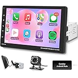 1 Din Autoradio avec Apple Carplay Android Auto Bluetooth Mains Libres 9 Pouces Écran Tactile Autoradio avec Android/iOS Mirr