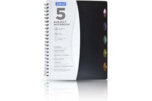 Doms 5 Subject A4 Spiral Notebook, 150 Sheets