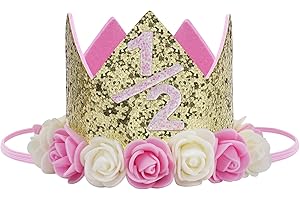 HAOMAOMAO Baby Crown Princess Gold Crowns Tiara Crystal Hat Girls First Birthday Gift