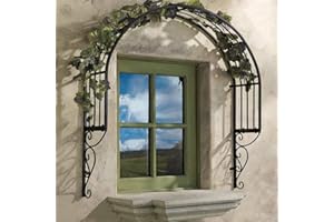 Yclty Metal Garden Arch, Wall Mounted Semi-circular Arches for Climbing Plants, Flowers and Vines - Decorate Windows, Doors and Entrances- Custom