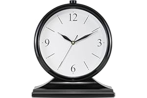 AYRELY® Vintage Desk Clock Silent-Non-Ticking 10-inch dial Table Clock,Retro Mantel Clocks and Easy to Read for Living Room, Bedroom, Shelf Decoration, Fireplace, Farmhouse Decor (Dark)