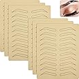 Excefore Eyebrow Practice Skin, 6 Pieces Microblading Supplies Double Sided Practice Skins for Microblading Permanent Makeup Silicone Skin Kits Microblading Supplies, Black Eyebrow Skin