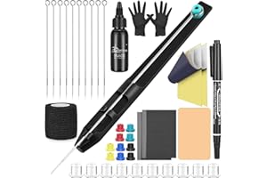 BAMTTOO Hank Poke Tattoo Kit Beginner Hand Home Tattoo Supply Kits Ink Needles Practice Skin Complete Set Stick DIY Tattoo Poke Pen Set Tattoo Supply