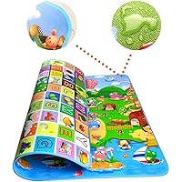 ASPERIA Double Sided Water Proof Baby Mat Carpet Baby Crawl Play Mat Kids Infant Crawling Play Mat Carpet Baby Gym Water Resistant Baby Play & Crawl Mat(Large-6 Feet X 4 Feet) Playmat for Babies