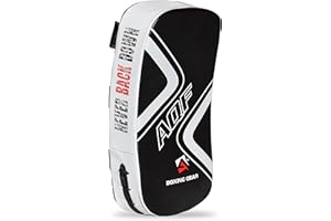 AQF Thai Kick Boxing Strike Curved Arm Pad MMA Focus Punch Shield Mitt - PRO Curved Pads Boxing Karate Training Equipment Muay Thai Hook & Jab Arm Strike