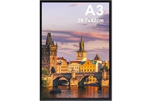 Ditwis A3 Picture Frame Black, Large Poster Frame for Living Room, Office, Gallery Wall Mount Display