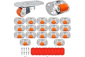 GXWCYI 20 StüCk Kleine Selbstklebende Schraube Power MöBelrollen, Hochwertige NylonräDer mit Verdicktem StahlblechköRper Kleines Universalrad, Kleine Bockrollen für MöBel