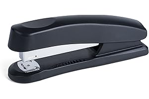 Pavo - Premium Half Strip Plastic Stapler Black/Up to 20 Sheets/Staple Type: 24/6 and 26/6