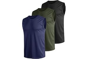 Teesmen 3pcs Tank Top for Men Gym Sleeveless Running Quick Dry Breathable Men Vests Multipack