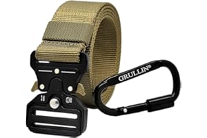 GRULLIN Ceinture Tactique Molle Rigger Belt Homme Ceinture Nylon Web Bande Réglable Sangle Militaire Quick Release Métaux Boucle Lourds Ceinturon
