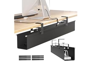 Cinati Kabelmanagement unter dem Schreibtisch ohne Bohren, Großes Kabelmanagement-Tray für unter den Schreibtisch, 72cm Stoff-Kabelversteck für Kabelorganizer – Unterstützt bis zu 13.6kg