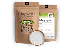 ‎TASTE MARKET GUTER GESCHMACK 500 g L-Tryptophan 500 mg | Pulver | Aminosäure | 100% rein | Schlafen | Sport