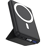 Yiisonger Magnetico Power Bank 10000mAh, Portatile Wireless Magnete Batteria con Bracket, Compatibile con Mag-Safe, Ricarica 