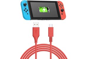 FYOUNG 10Ft/3M Type-C Fast Charging Cable for Nintendo Switch 2/Lite/OLED, Long Charger Cord for PS5/PS5 PRO DualSense Controller/Xbox Series X S Controller/Mobile Phone and Other USB C Devices (Red)