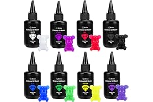 JDiction UV Resin, 8 Colours-240g Odorless Hard Rainbow Colored UV Resin for Jewelry Making, Casting and Coating Crafts and Decoration