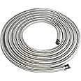CHOWTY 6AN 5Feet Stainless Steel Nylon Braided Fuel Line Hose, Silver