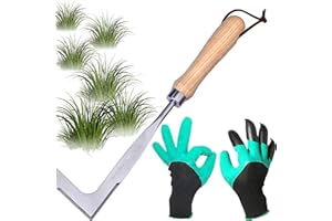 CYGJING Estirpatore Erbacce Manuale,Sarchiatore per Erbacce di Acciaio Inossidabile,Sarchiatore per Erbacce orto con Manico in Legno,Estirpatore Erbacce Professionali per Diserbo da Giardino e Prato