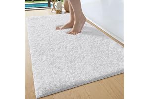 DEXI Badrumsmatta 60 x 110 cm, halkfri och mjuk tjock mikrofibermatta, absorberande och tvättbar matta för handfat, duschingå