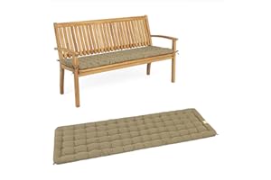 ‎HAVE A SEAT LIVING HAVE A SEAT Living - Gartenbank Auflage, Bequemes Sitzbank Polster - Orthopädisches Bank Sitzkissen, Waschbar bis 95°C, Made in Germany (Goldbraun, 180x48 cm - 1x)