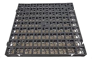VISS VSL 16 x Black Heavy Duty Plastic Greenhouse Pavement Path Driveway Grass Grid (4 Square Metre)