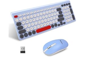 LeadsaiL, kabelloses Tastatur-Maus-Set, ergonomische Maus und Tastatur, kabellose PC-Tastatur und Maus, deutsches QWERTZ-Layout, leise Tastatur- und Maustasten, MacOS PC, Laptop, Farbig