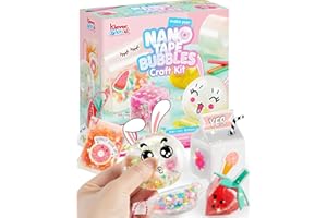 KLEVER KITS Kit de bulles Nano Tape pour enfants, 35 pièces avec slime, mousse, paillettes, plus de 300 remplissages, ballon à bulles en plastique fait maison, cadeaux de fête, filles, garçons à partir de 8 ans