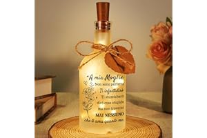 Apjielop Regalo Moglie, Regalo Moglie Compleanno - Regali di Luce Notturna Intagliata con Belle Frasi, Anniversario Matrimonio, Idee Regali San-Valentino, Regali Fidanzata