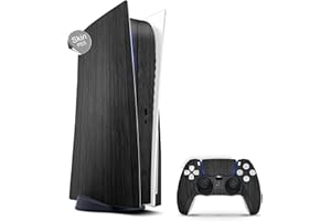 Skins4u Skin Design kompatibel mit Playstation 5 DIGITAL Edition Vinyl Aufkleber Sticker Folie Gaming Case PS5 Cover Konsole Controller Dark Wood