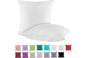 BaSaTex Doppelpack Baumwolle Renforcé Kissenbezug 80x80 cm | Kissenbezüge aus 100% Baumwolle | Kissenhüllen in Weiss