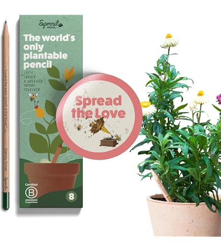 Set 8 Matite Piantabili SproutWorld - Con Semi Di Fiori, Erbe E Verdure | Edizione Mindful Thoughts - 11