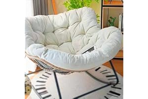 BYGSBKDP Rocking Chairs Cushions for Adults, Giant Patio Rocking Chair Replacement Cushion, Indoor Outdoor Egg Chair Cushion 4"×37.4" ×45.2" Cotton Filling is Soft and Skin-Friendly (Off-white)