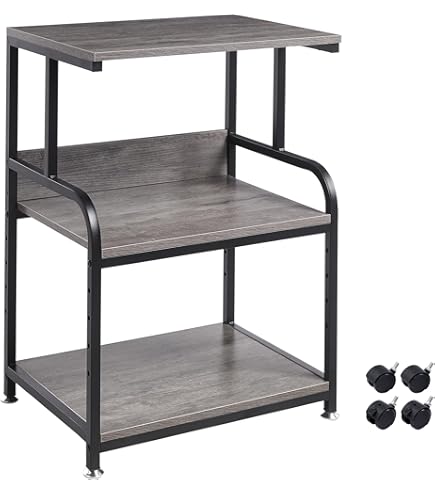 Printer Stand With Power Outlets And USB Charging Ports, Large Printer Table Storage 4 Tier Rolling Printer Stand Wheels Desktop Cpu Small Space Home Office - View #4