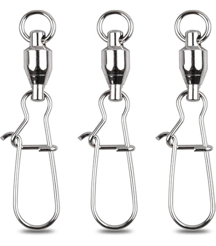 100 Stück Angelwirbel Mit Snap - Rolling Wirbel Größe 2#-10# Für Süß- Und Salzwasser