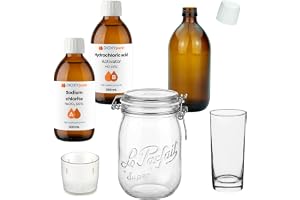Klordioxid - komplett produktionssats burkmetod - natriumklorit 25 % och saltsyra 4 % - Tillverkning av CDS (reagens + tillbe