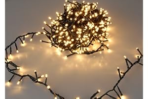 ‎SPETEBO Spetebo LED Büschel Cluster Lichterkette EXTRA warm weiß - 24 m / 1200 LED - Weihnachtsbaum Garten Deko Beleuchtung IP44 mit Stromkabel - Weihnachtsbeleuchtung für Innen + Außen