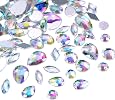 108 Pieces AB Clear Gems Acrylic Sew On Rhinestones Faceted Flatback Crystal Buttons for Clothing Dress Decorations