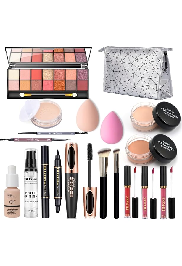 EONFAVE All-in-One Augen Make-up Set | 40 Farben Lidschatten, Mascara, Eyeliner, Pinsel | Für Anfänger & Profis