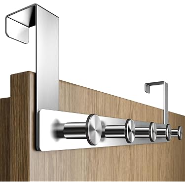 Uozonit Appendiabiti pieghevole sopra la porta, Appendiabiti sopra la porta - Gancio pieghevole per asciugatura porta bagno - Guardaroba Camera da letto Organizzatore di vestiti Lavanderia
