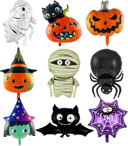 Kit Décoration Halloween Réutilisable - Bannière, Ballons, Autocollants Muraux, Accessoires Photo (thème Chauve-souris Citrouille)