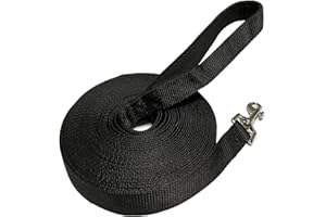 NavoX Laisse de dressage pour chien en nylon avec poignée rembourrée pour chien Noir 5 m