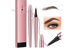 TAIMEIMAO Crayon Sourcil Waterproof, 3D Magique Micro Crayon à Sourcils avec 4 Pointes de Fourchette, Imperméable Durée et Résistant aux Taches, Crée Sans Effort des Sourcils d'apparence Naturelle(Marron foncé)