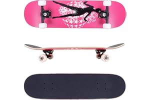 ‎FUNTOMIA FunTomia Skateboard mit ABEC-9 Kugellager Rollenhärte 100A und 100% 7-lagigem kanadisches Ahornholz Skate Board mit Kicktail