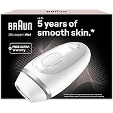 Braun Silk&middot;expert Mini Pulsed Light Epilator, PL1100, White/Silver | IPL, Alternative to Laser Hair Removal, Hair Reduction a
