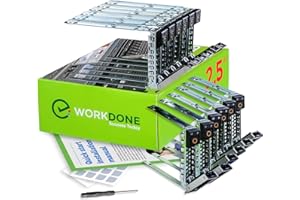 ‎WORKDONE WORKDONE 12er-Pack - 2,5 Zoll Laufwerk Caddy - Kompatibel für Dell PowerEdge Servern der 14. Generation R440 R640 R740 R740xd R840 R940 R6415 - DXD9H - Aufkleber – Installationshandbuch