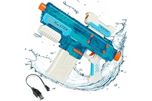 Kiztoys Electric Water Gun, Water Pistol for Adult and Child Up to 8-10 Metre Range, 500cc High Capacity Automatic Squirt Gun Toy for Summer Pool Beach Outdoor Activities