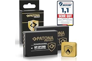 PATONA 2X Protect NP-W126s Batería 1210mAh Compatible con Fuji Fujifilm XM5 X100F X100V X100VI XA1 XA2 XA3 XA5 XS10 XT3 XT20 XT30 II XT5 XT50 X-M5 X M5 X-S10 X-T3 X-T50 NPW126 NP W126s W126