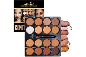 Dynaeuty Palette Contorno Polvere 16 Colori, Palette Trucco Abbronzanti Viso Palette Illuminatore, Lunga Durata Brillante Schiarire il Colore Della Pelle Set Palette Trucco Viso #A
