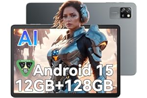 Blackview Android 15 Tablette,12 Go+128 Go(2To TF) PC Gaming Tablette,Octa Core,WiFi 6,10 Pouces Tablet,1280 * 800,5100mAh,8MP+5MP Widevine L1 avec GMS,Face ID,Bluetooth 5.2