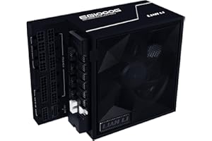 Lian Li EDGE Gold 1000W PC Power Supply Black, 1000 Watt ATX PSU, PCIe 5.1, ATX 3.1 PSU | 80 PLUS Gold, modular, Sleeved Cable Kit, 12VHPWR for NVIDIA RTX, quiet fan, USB hub & fan hub
