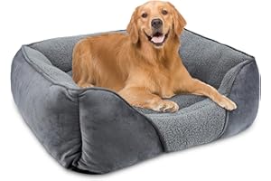 MIXJOY Dog Bed Extra Large Pet Bed, Grey Orthopedic Washable XL Dog Bed with Anti-Slip Bottom, Calming Cat Bed for Labrador, German Shepherd, Golden Retriever, 89×64×23 cm